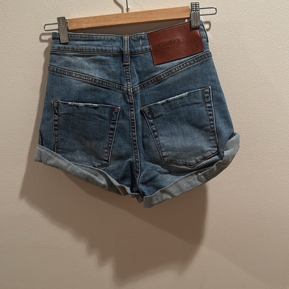 One Teaspoon High Waist Bandits Blue Jean Shorts Size 23 - Picture 2 of 7